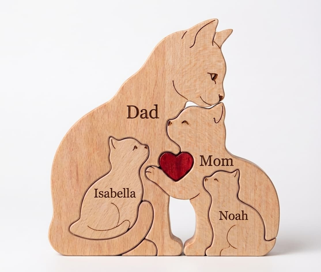 Cat Family Wooden Puzzle