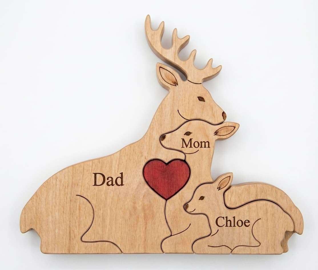 Deer Family Wooden Puzzle