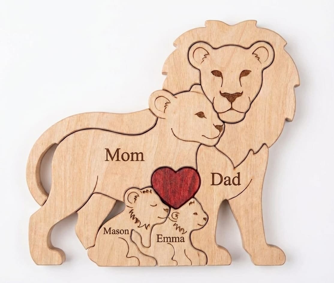 Lion Family Wooden Puzzle